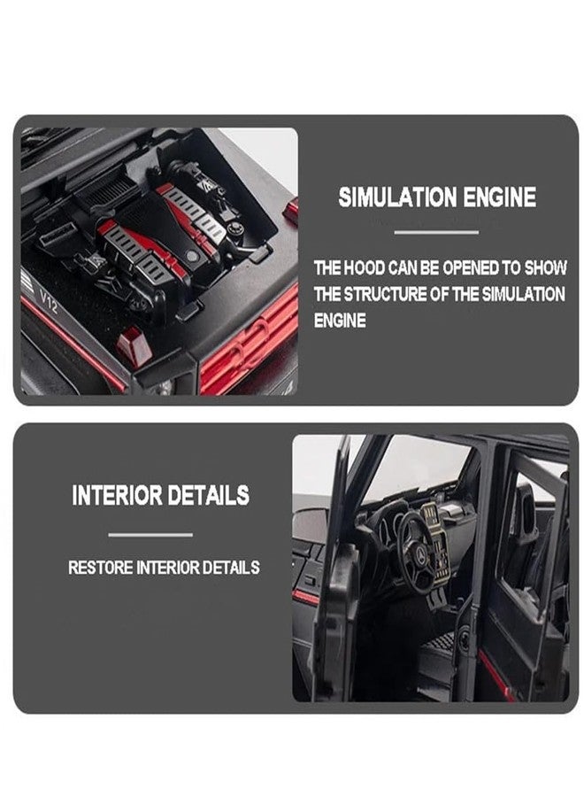 سيارة AMG 4X4 من Coelon Exclusive Alloy بمقياس 1:32 مصنوعة من المعدن المصبوب، نموذج سيارة لعبة، تعمل بالسحب للخلف مع أبواب قابلة للفتح وإضاءة، ألعاب سيارات للأطفال - Image 4